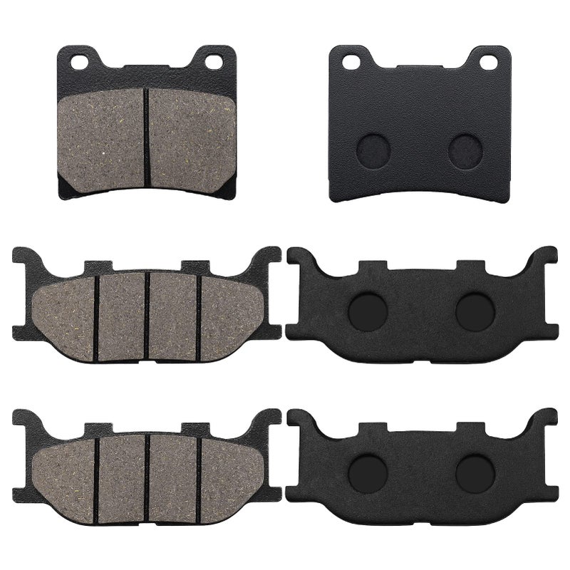 SOLLON Front and Rear Brake Pads for Yamaha XVS1100 Vstar 1100 Custom Midnight 2007-2008 / XVS1100 V-star Custom / Classic / Silverado 1999-2009 Virago 1100 XV1100 / Dragstar 1100 XVS1100 - Image 2